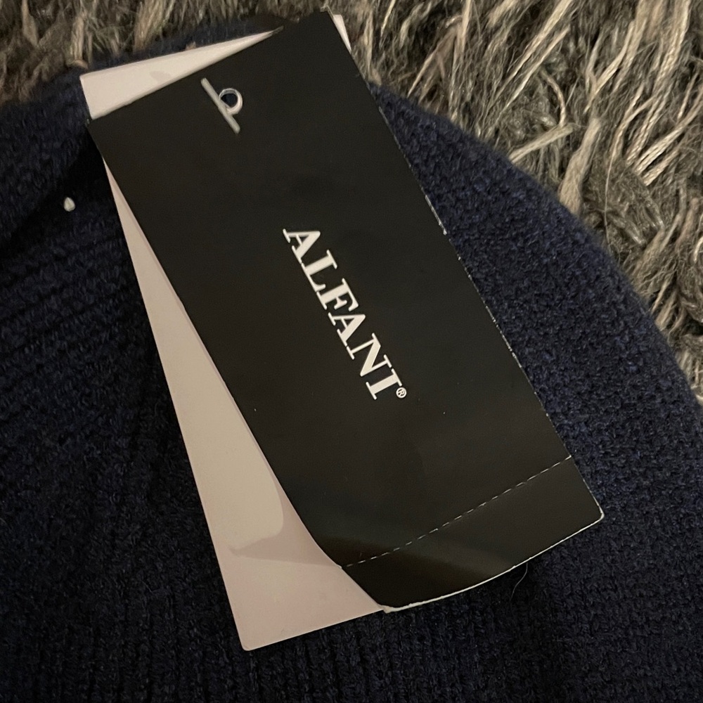 Alfani Dark Blue Knit Hat - Picture 2 of 3